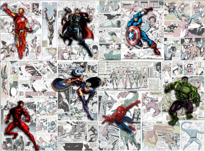 Fototapeta Komiksy gazetą bohaterowie