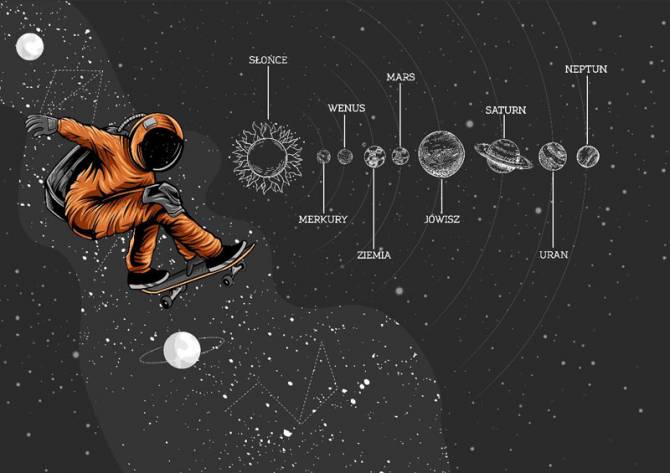 Fototapeta Astronauta planety przestrzeń kosmiczna czarna