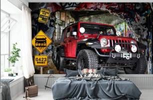 Wybierz Fototapeta Jeep graffiti Fototapeta dla chłopca na ścianę