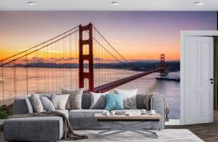 Wybierz Fototapeta most Golden Gate o zachodzie słońca Tapeta miasto na ścianę