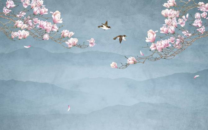 Fototapeta Ptaki i magnolia