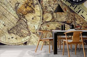 Wybierz Fototapeta Stara mapa z kompasem  na ścianę
