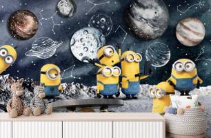 Wybierz Fototapeta Minionki przestrzeń kosmiczna  na ścianę