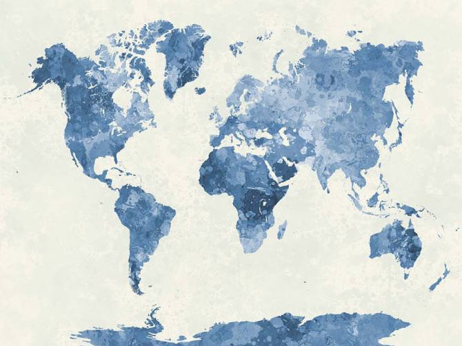 Fototapeta Mapa świata niebieski