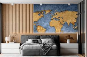 Wybierz Fototapeta Mapa świata w stylu loft  na ścianę