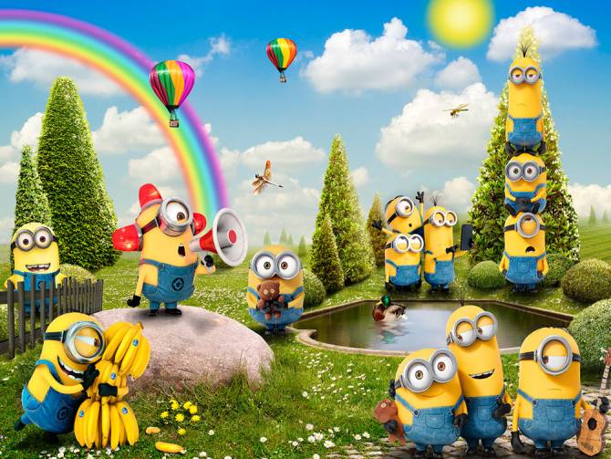 Fototapeta Minionki na trawniku