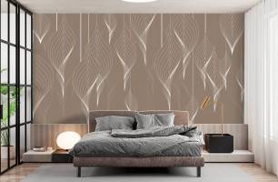 Wybierz Fototapeta liście w stylu line art Fototapety Proste linie na ścianę