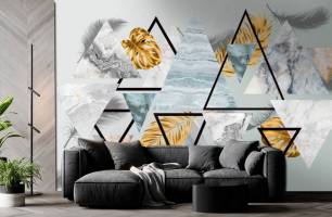Wybierz Fototapeta Trójkąty z liśćmi Fototapety 3D na ścianę