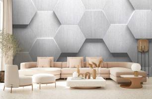 Wybierz Fototapeta szare wypukłe sześciokąty  na ścianę