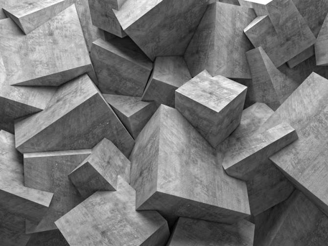 Fototapeta 3D szara geometria