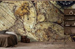 Wybierz Fototapeta Stara mapa z kompasem na ścianę
