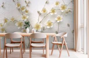 Wybierz Fototapeta ceramiczna gałąź sakura Fototapeta kwiaty 3D na ścianę