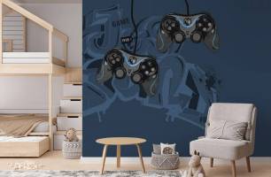 Wybierz Fototapeta PlayStation niebieskie  na ścianę