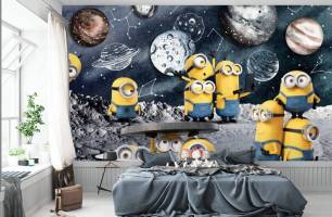 Wybierz Fototapeta Minionki przestrzeń kosmiczna  na ścianę
