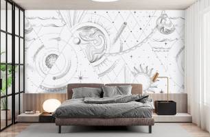 Wybierz Fototapeta orientalny wzór w stylu line art Fototapety Proste linie na ścianę