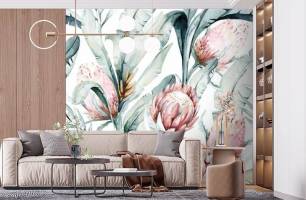 Wybierz Fototapeta Karczoch protea pattern Fototapeta Pattern na ścianę