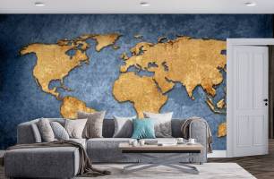 Wybierz Fototapeta Mapa świata w stylu loft  na ścianę