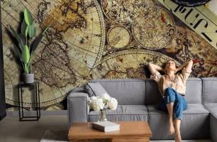 Wybierz Fototapeta Stara mapa z kompasem Fototapeta według stylu na ścianę