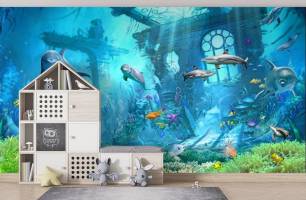 Wybierz Fototapeta 3D delfiny Tapety dla dzieci na ścianę