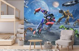 Wybierz Fototapeta transformatory w kosmosie Tapety do pokoju dziecięcego na ścianę