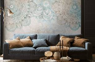 Wybierz Fototapeta Mandala turkusowa boho Styl boho na ścianę