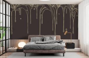 Wybierz Fototapeta line art krople z sufitu Fototapety Proste linie na ścianę