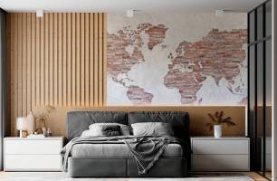Wybierz Fototapeta Mapa na ceglanej ścianie  na ścianę
