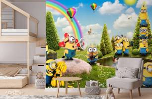 Wybierz Fototapeta Minionki na trawniku  na ścianę