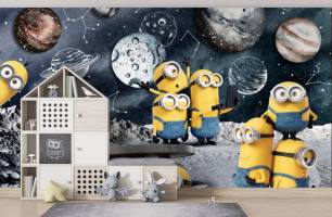 Wybierz Fototapeta Minionki przestrzeń kosmiczna  na ścianę