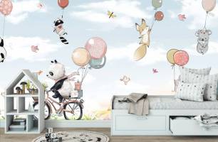 Wybierz Fototapeta Zwierzęta i balony  na ścianę