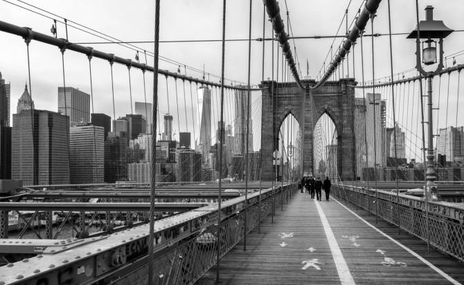 Fototapeta cz.-b. Brooklyn Bridge