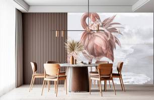 Wybierz Fototapeta Flamingo różowy Domowe ognisko na ścianę