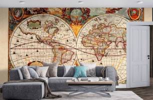 Wybierz Fototapeta Historyczna mapa półkul  na ścianę