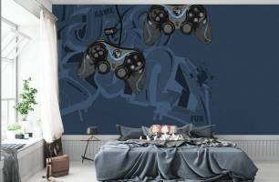 Wybierz Fototapeta PlayStation niebieskie  na ścianę