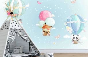 Wybierz Fototapeta Niebieskie balony  na ścianę