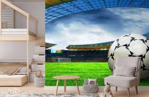 Wybierz Fototapeta Piłka na boisku football  na ścianę