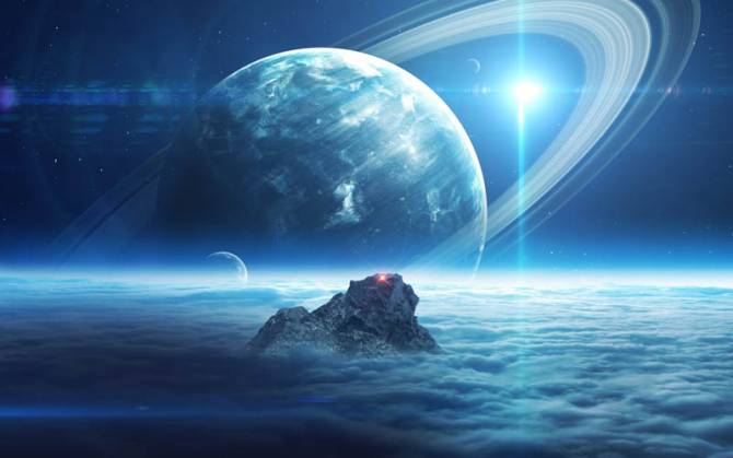 Fototapeta Planeta w kosmosie błękitna