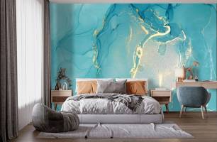 Wybierz Fototapeta turkusowa Fluid Art  na ścianę
