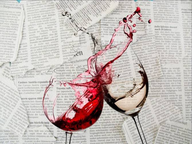 Fototapeta Wino gazeta tekstura