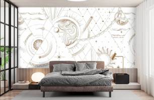 Wybierz Fototapeta orientalny wzór w stylu line art Fototapety Proste linie na ścianę