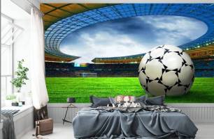 Wybierz Fototapeta Piłka na boisku football  na ścianę